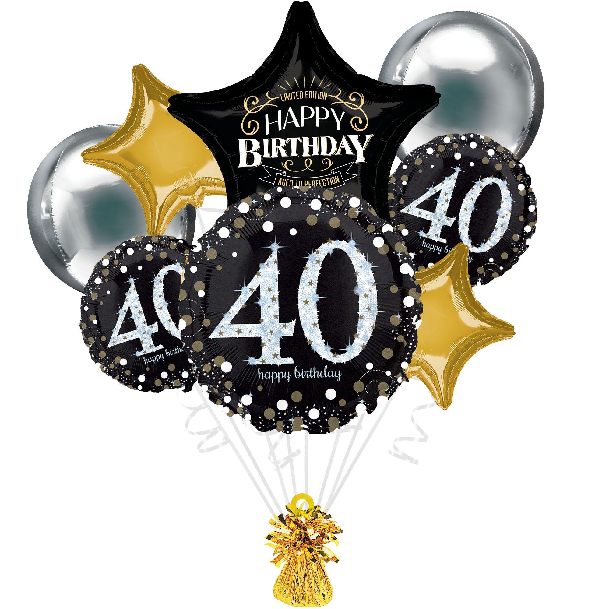 Sparkling Celebration 40th Birthday Foil Balloon Bouquet